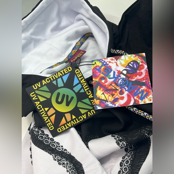 MARKET x VNGRD Og Octopus UV Hoodie Limited Edition In White Size: L - NWT - Picture 11 of 15